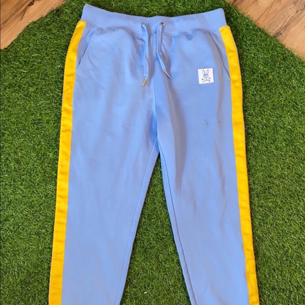 Blue Psycho Bunny Jogger pants athletic wear Size large unisex real regular fit